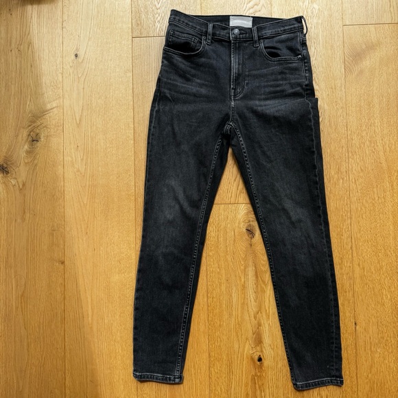 EVERLANE HIGH RISE SKINNY JEANS WASHED Black Denim -28 - Picture 7 of 17